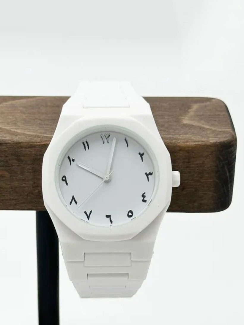 Aura White Wrist Watch – Modern & Elegant